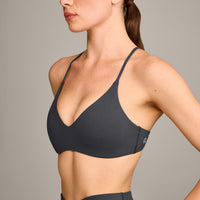 EasyLift™ Ultra Minimal Bralette with Gray Logo | Coal