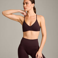 EasyLift™ Ultra Minimal Bralette with Gray Logo | Plum Brown
