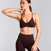 EasyLift™ Ultra Minimal Bralette with Gray Logo | Plum Brown