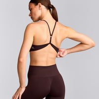 EasyLift™ Ultra Minimal Bralette with Gray Logo | Plum Brown