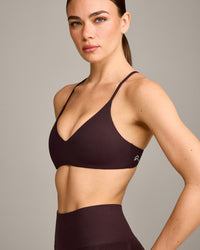 EasyLift™ Ultra Minimal Bralette with Gray Logo | Plum Brown