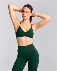EasyLift™ Ultra Minimal Bralette with Gray Logo | Racing Green