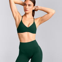 EasyLift™ Ultra Minimal Bralette with Gray Logo | Racing Green