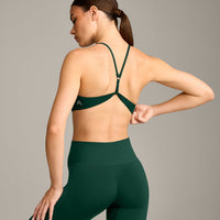 EasyLift™ Ultra Minimal Bralette with Gray Logo | Racing Green