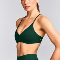 EasyLift™ Ultra Minimal Bralette with Gray Logo | Racing Green