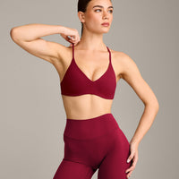 EasyLift™ Ultra Minimal Bralette with Gray Logo | Ruby Red