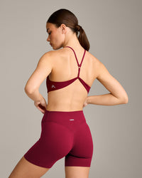 EasyLift™ Ultra Minimal Bralette with Gray Logo | Ruby Red