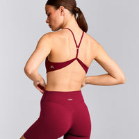 EasyLift™ Ultra Minimal Bralette with Gray Logo | Ruby Red