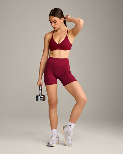 EasyLift™ Ultra Minimal Bralette with Gray Logo | Ruby Red