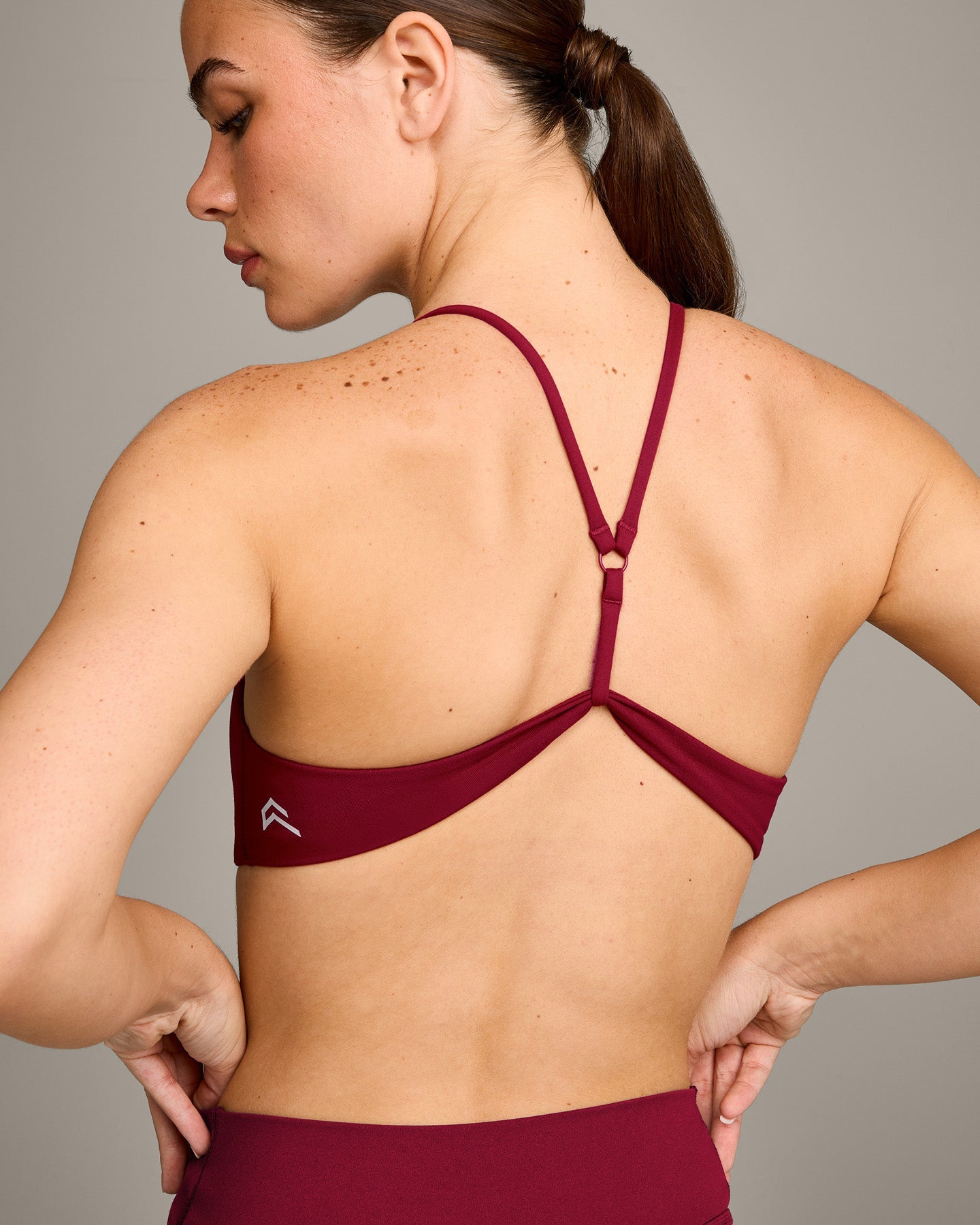 EasyLift™ Ultra Minimal Bralette with Gray Logo | Ruby Red