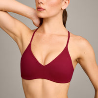 EasyLift™ Ultra Minimal Bralette with Gray Logo | Ruby Red