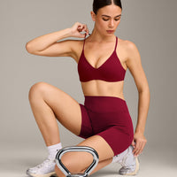 EasyLift™ Ultra Minimal Bralette with Gray Logo | Ruby Red