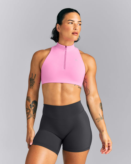 EasyLift™ Zip High Neck Sports Bra | Power Pink