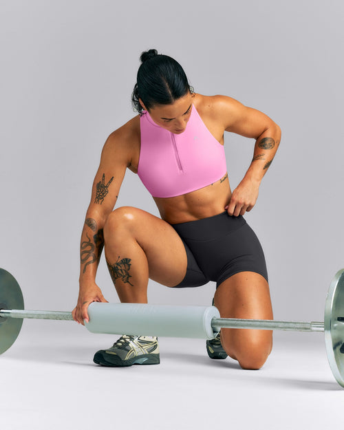 EasyLift™ Zip High Neck Sports Bra | Power Pink