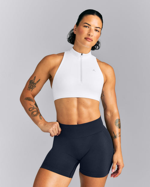 EasyLift™ Zip High Neck Sports Bra | White
