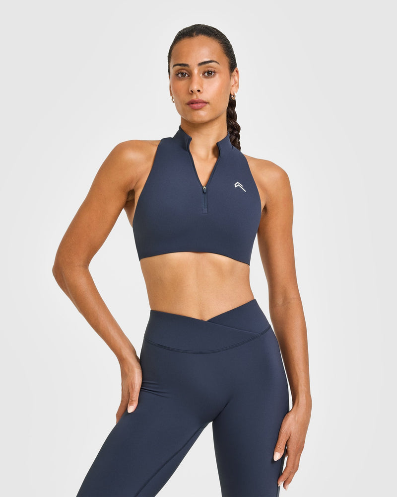 EasyLift™ Zip High Neck Sports Bra in True Blue | Oner Active US