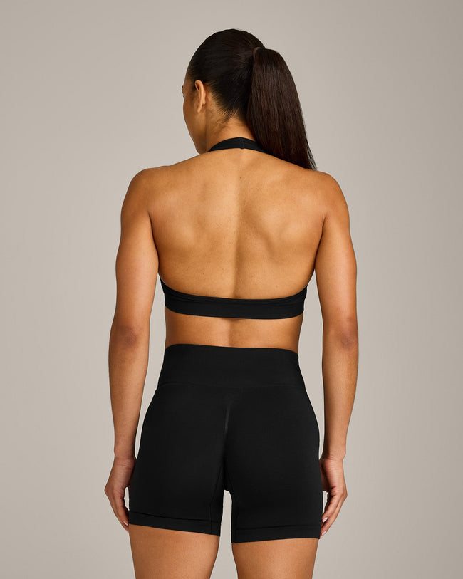 EffortlessLift™ Seamless Halter Neck Sports Bra New Branding | Black