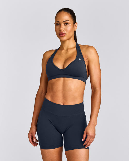 EffortlessLift™ Seamless Halter Neck Sports Bra | True Blue