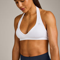 EffortlessLift™ Seamless Halter Neck Sports Bra New Branding | White