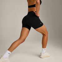 EffortlessLift™ Seamless Mid Rise Shorts New Branding | Black
