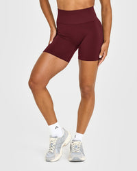 EffortlessLift™ Seamless Shorts with White Logo | Rosewood
