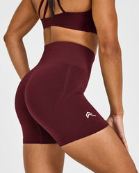 EffortlessLift™ Seamless Shorts with White Logo | Rosewood