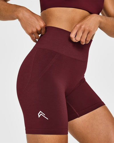 EffortlessLift™ Seamless Shorts with White Logo | Rosewood