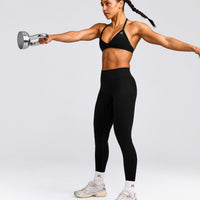 EnhanceLift™ Seamless Minimal Halter Neck Bralette with Gray Logo | Black