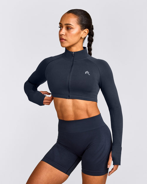 EnhanceLift™ Seamless Crop Jacket | True Blue