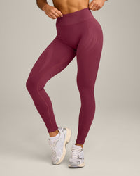 EnhanceLift™ Seamless Leggings with Gray Logo | Burnt Maroon