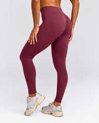 EnhanceLift™ Seamless Leggings with Gray Logo | Burnt Maroon