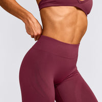 EnhanceLift™ Seamless Leggings with Gray Logo | Burnt Maroon