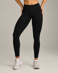 EnhanceLift™ Seamless Leggings with Gray Logo | Black