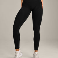 EnhanceLift™ Seamless Leggings with Gray Logo | Black