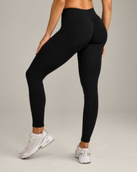 EnhanceLift™ Seamless Leggings with Gray Logo | Black