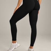 EnhanceLift™ Seamless Leggings with Gray Logo | Black
