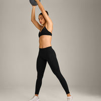 EnhanceLift™ Seamless Leggings with Gray Logo | Black