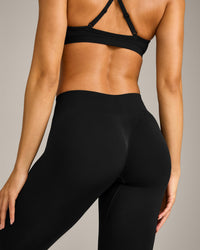 EnhanceLift™ Seamless Leggings with Gray Logo | Black