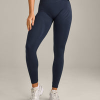 EnhanceLift™ Seamless Leggings with Gray Logo | True Blue