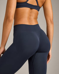 EnhanceLift™ Seamless Leggings with Gray Logo | True Blue