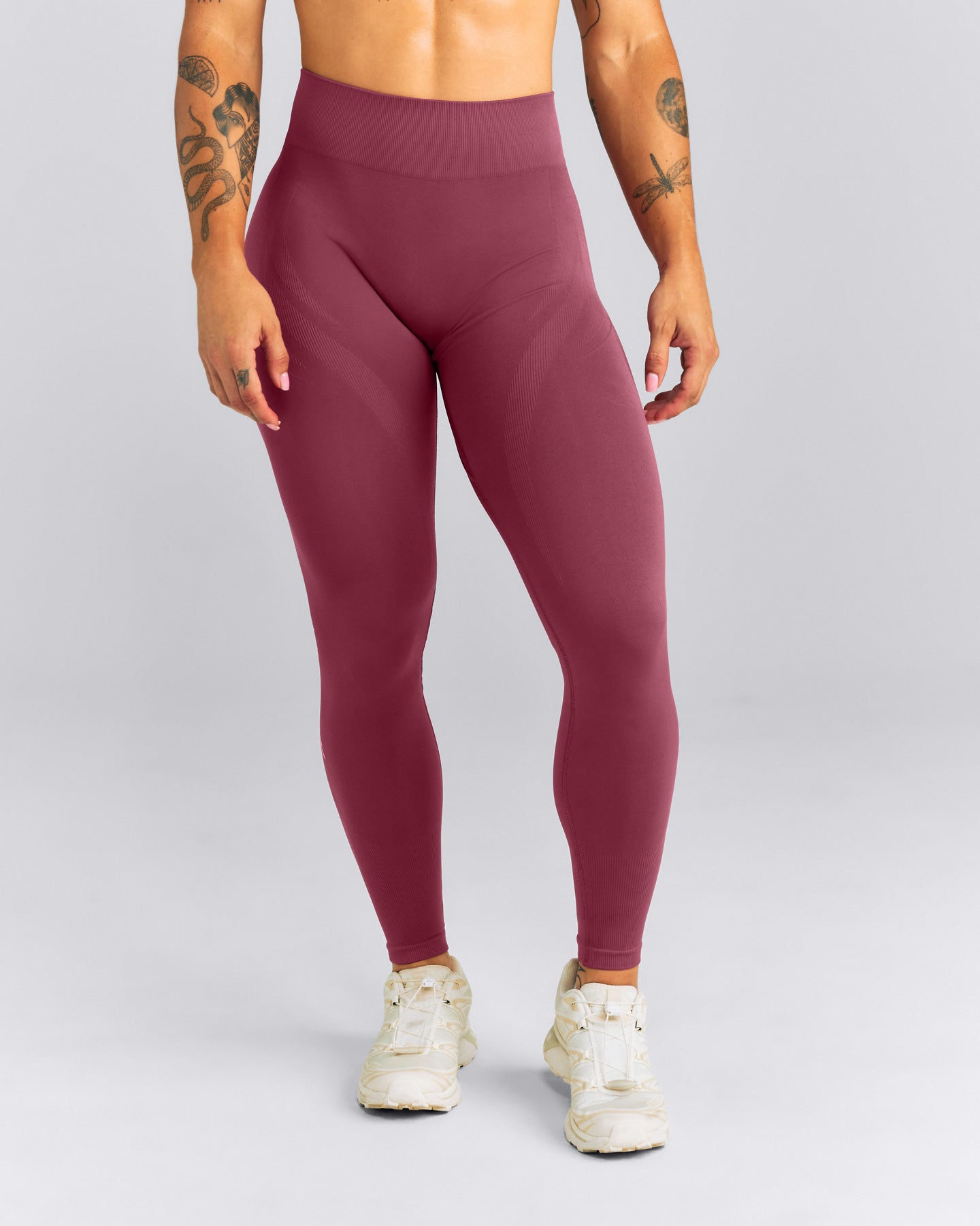 EnhanceLift™ Seamless Mid Rise Leggings New Branding | Burnt Maroon Red