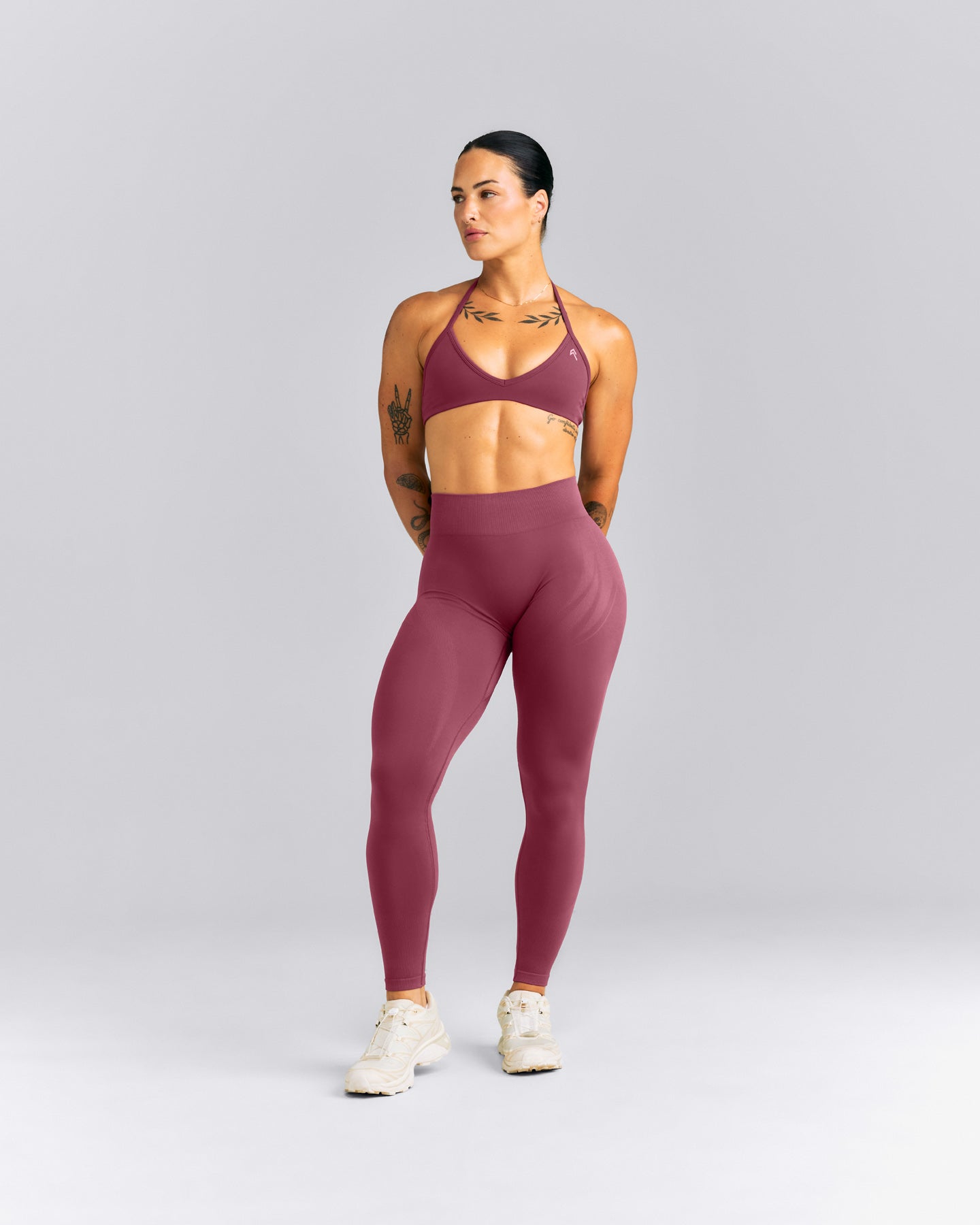 EnhanceLift™ Seamless Mid Rise Leggings New Branding | Burnt Maroon Red