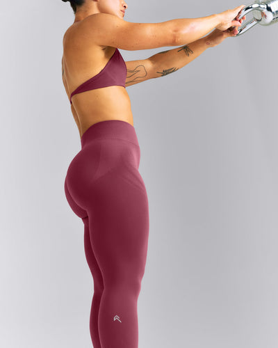 EnhanceLift™ Seamless Mid Rise Leggings New Branding | Burnt Maroon Red