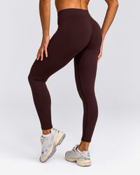 EnhanceLift™ Seamless Leggings with Gray Logo | Plum Brown