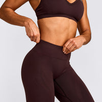 EnhanceLift™ Seamless Leggings with Gray Logo | Plum Brown