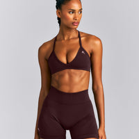 EnhanceLift™ Seamless Minimal Halter Neck Bralette New Branding | Plum Brown
