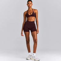 EnhanceLift™ Seamless Minimal Halter Neck Bralette New Branding | Plum Brown