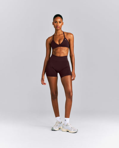 EnhanceLift™ Seamless Minimal Halter Neck Bralette New Branding | Plum Brown