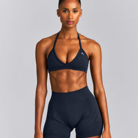 EnhanceLift™ Seamless Minimal Halter Neck Bralette New Branding | True Blue