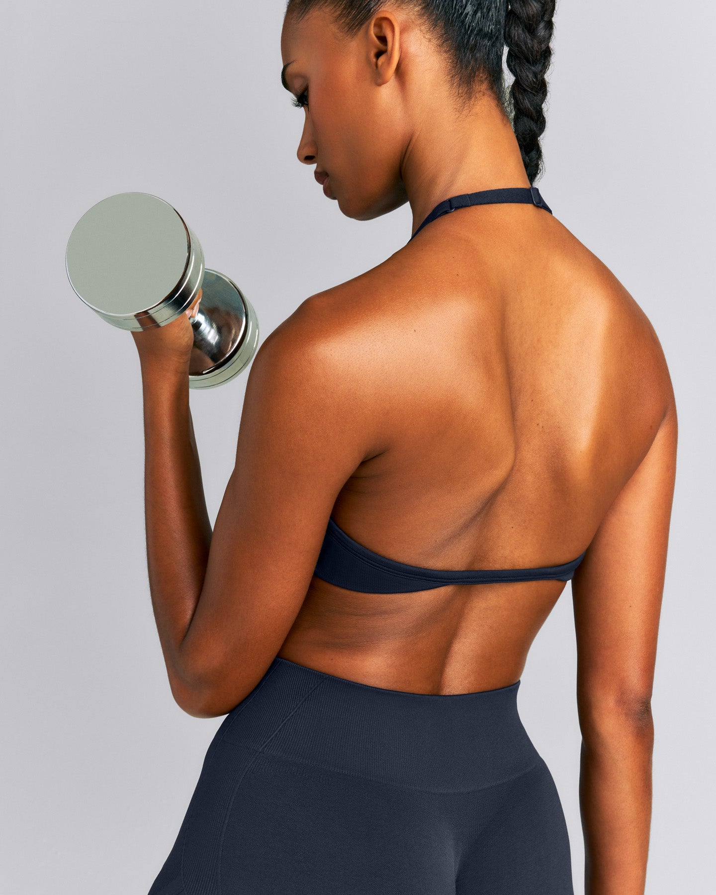 EnhanceLift™ Seamless Minimal Halter Neck Bralette New Branding | True Blue